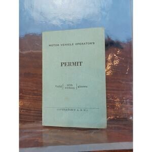 Vintage U.S Military Army Motor Vehicle Operator's Permit 1949 Blue Foldable